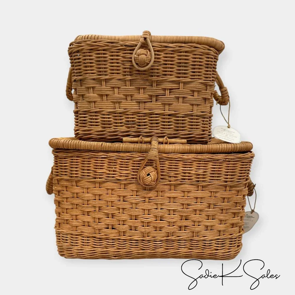 Small‎ Lidded Rattan Decorative Basket Brown - Threshold Studio McGee, Target